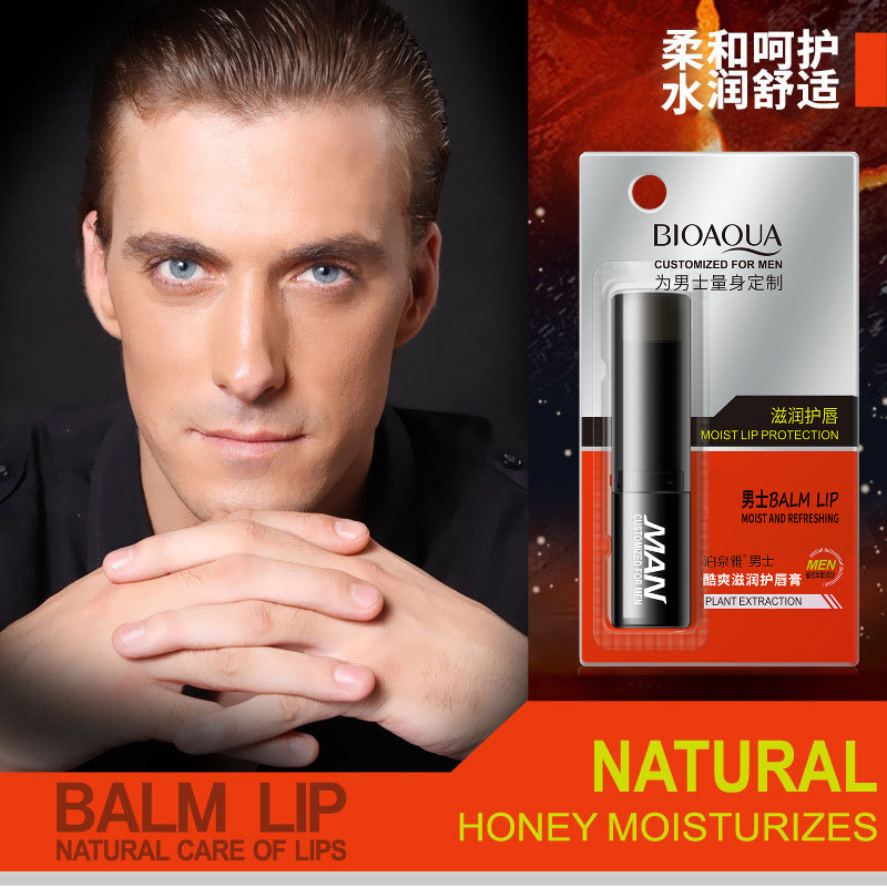 Boquanya Men's Translucent Moisturizing Lip Balm Hydrating, Moisturizing, Diminishing Lip Lines, Anti-Drying Lip Balm Men's Skin Care