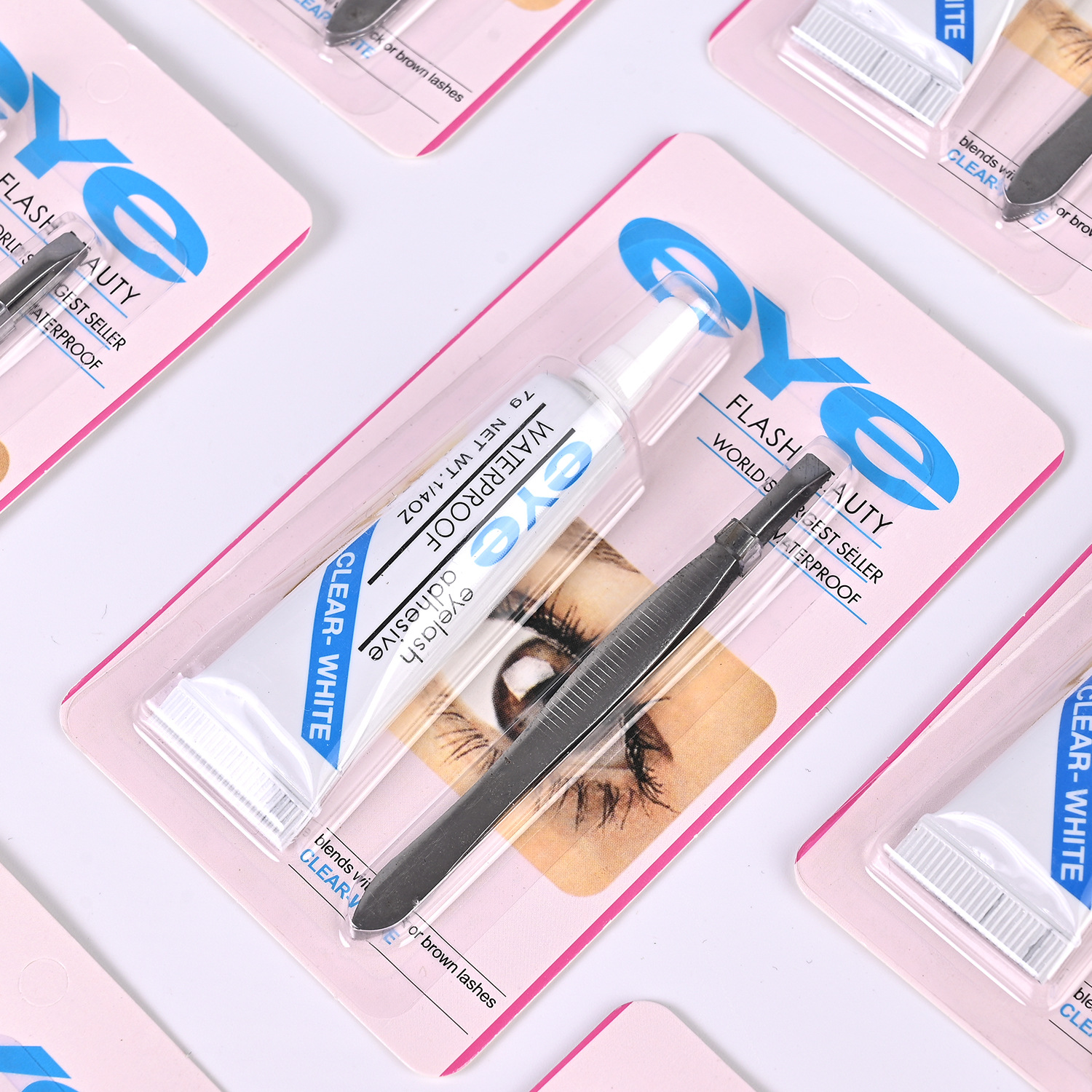 Eye False Eyelash Glue Quick-Drying Traceless 4g Self-Grafting Eyelash Glue 7g Double Eyelid Glue Bulk with Tweezers