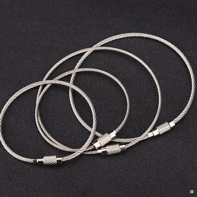 Spot Multi-Size Stainless Steel Wire Ring Wire Rope Key Chain Key Quick Hanging Ring Wire Chain Key Chain