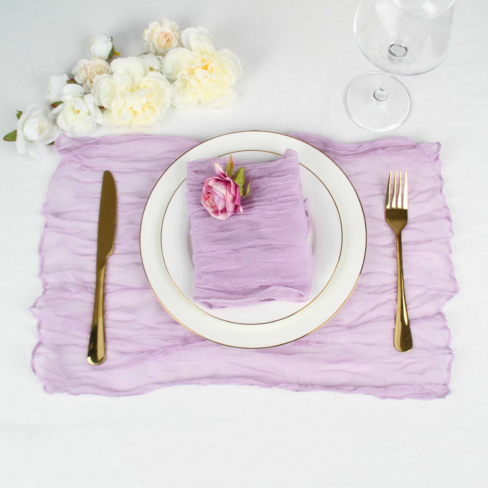 New Wedding Party Table Decorative Placemat Modern Simple Household Square Pleated Bali Yarn Solid Color Napkin