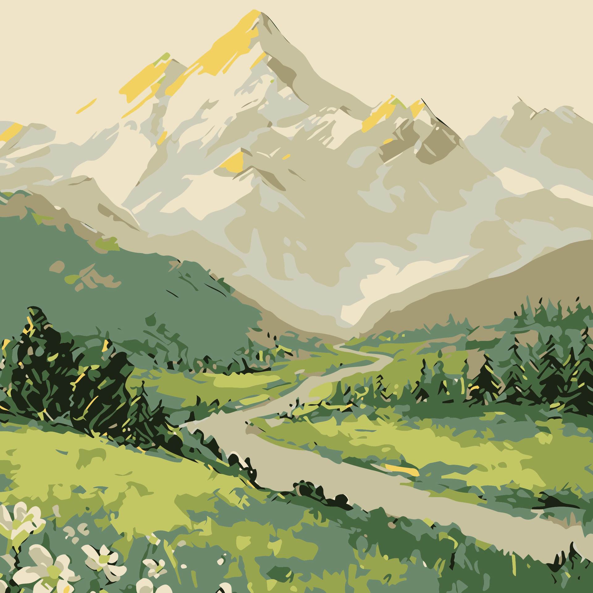 20*20 Landscape Flower Coloring Digital Oil Painting Handmade DIY Filling Hand-Painted Oil Painting Coloring Painting Living Room Decorative Painting