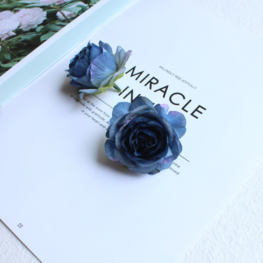 Artificial high-end rose flower head corsage flower head wedding decoration flower diy handmade material flower clothing matching flower