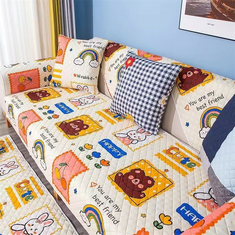 Single shot non-slip four seasons universal sofa cushion cartoon printing network red home sofa towel sofa cover wholesale