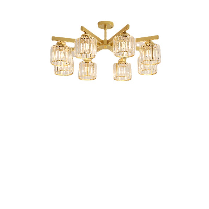 Factory Customized Crystal Glass Ceiling Lamp European Style Chandelier Living Room Hotel Project Customized Crystal Lamp Cross-Border Lamps