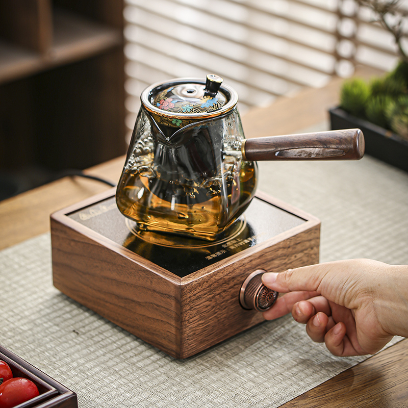 Dx7L Walnut Electric Ceramic Stove Household Indoor Thickeneded Glass High Temperature Resistant Teapot Tea Water Separation Teapot