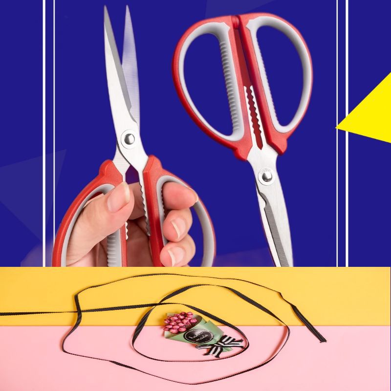 Stainless steel household scissors powerful multifunctional kitchen scissors art scissors