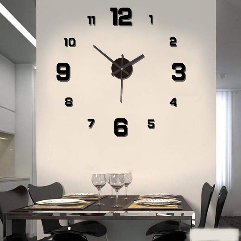 Creative Digital luminous clock personalized home diy wall clock punch-free decorative wall sticker clock acrylic wall clock