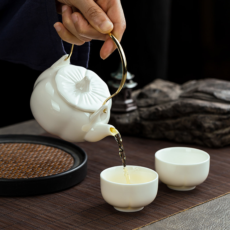 Cheap one pot two cups of girder pot kung fu tea set activity gift wholesale holiday companion gift logo