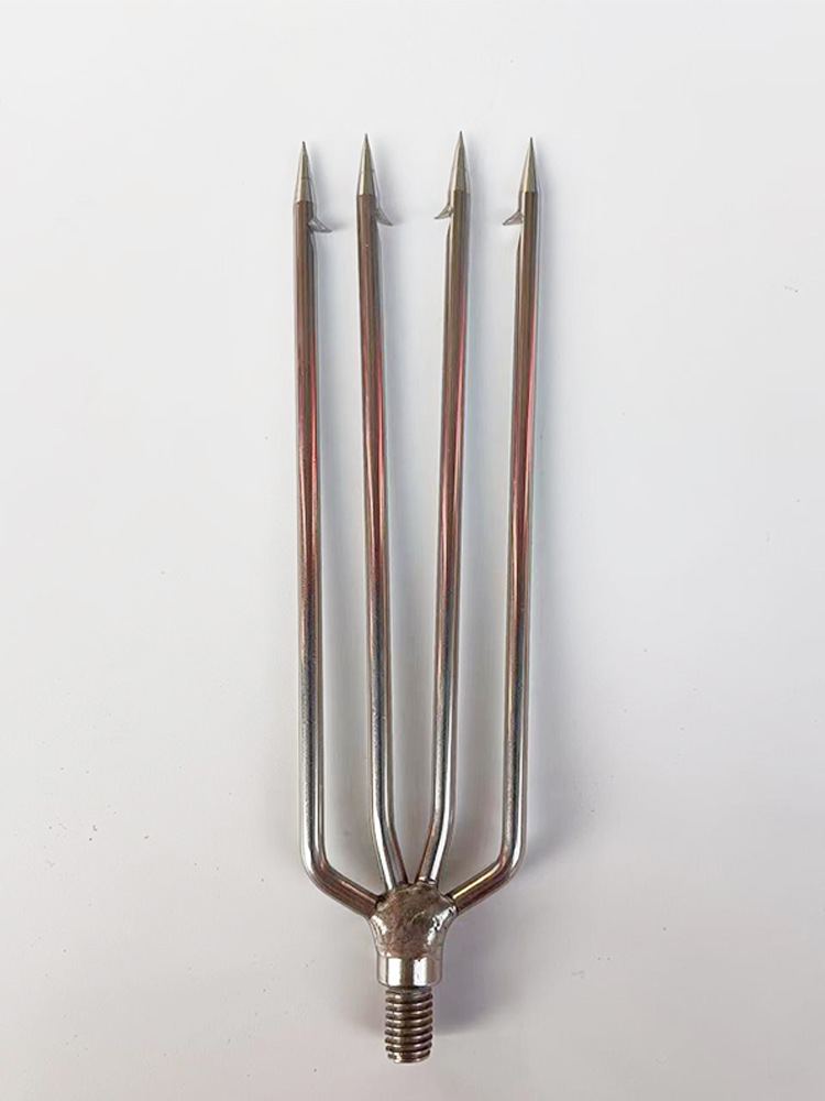 Spot Four-Millimeter Harpoon Head with Barbed Stainless Steel Harpoon Head Three-Tooth Five-Tooth Fork Old-Fashioned Fish Gun Head Wholesale