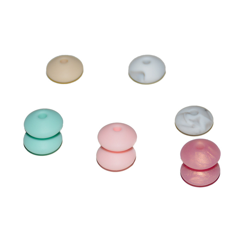 Silicone Beads 12mm Abacus Beads Spacer Beads Baby Molar Loose Beads Hand-Beaded Colorfulful Round Beads Teether