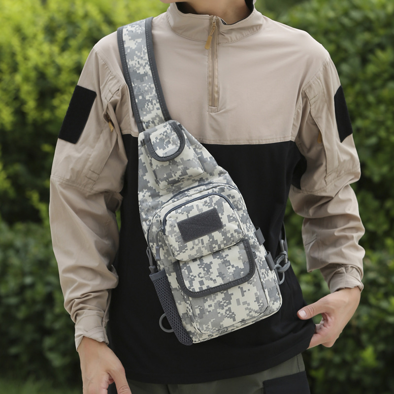 Cross-Border Outdoor Camouflage Chest Bag Multi-Functional Shoulder Bag Crossbody Bag Men's Large Capacity Outdoor Mountaineering Bag Luya Bag