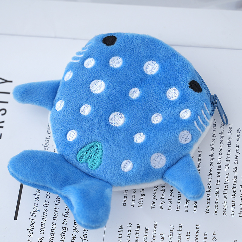 Factory wholesale cartoon children's shark coin purse zipper bag data cable bag children's pendant decorations small gifts