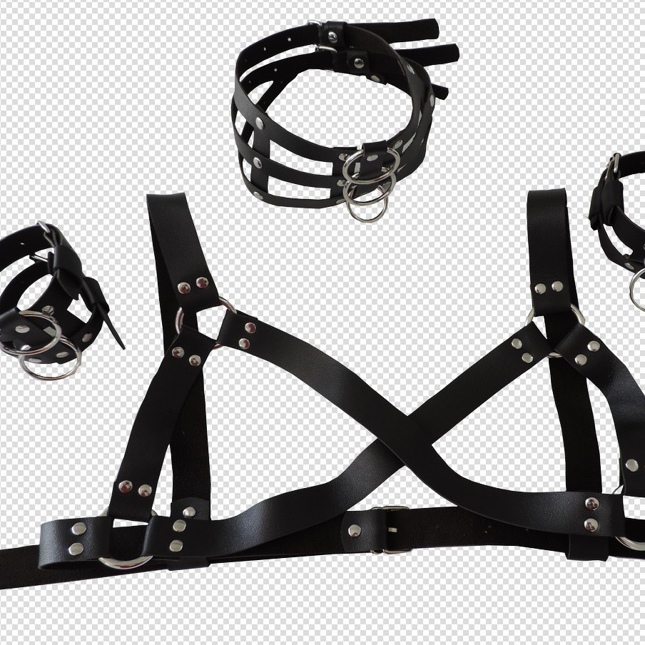 European and American corset leather collar bracelet men's black white red multi-color optional