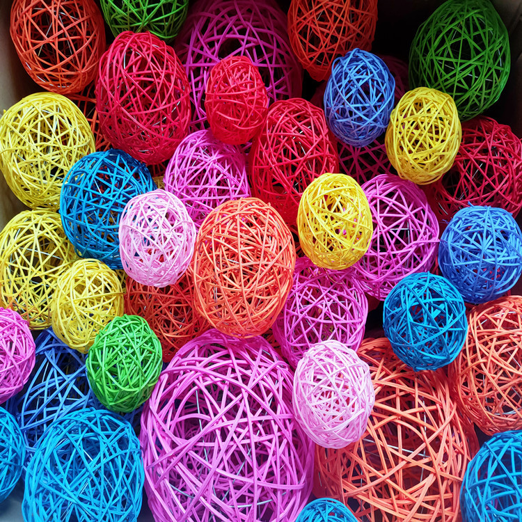 Factory Wholesale 3- 60cm Colorfulful Takraw Ball Kindergarten Shopping Mall Window Corridor Hanging Decorations Aerial Hanging Decorations