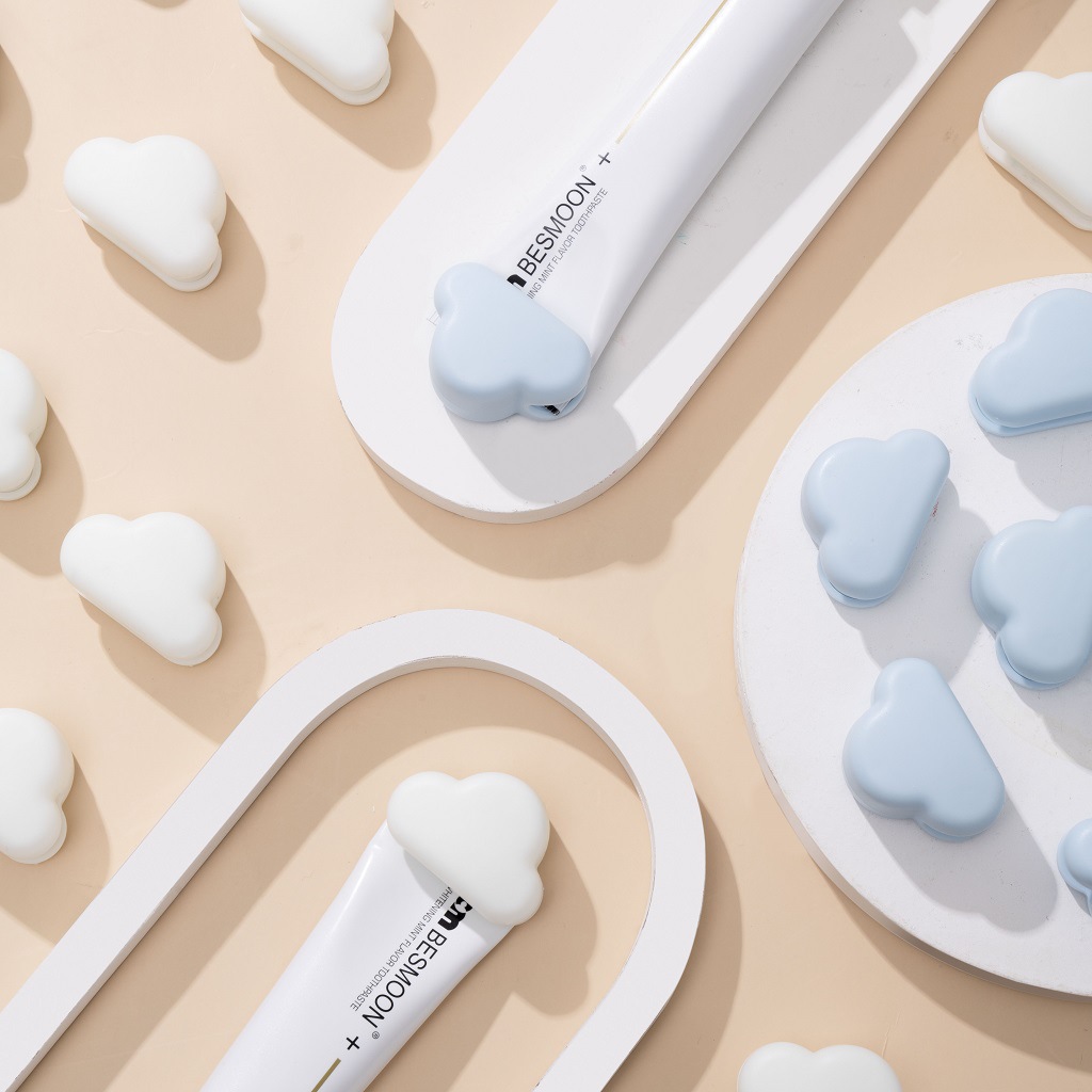 Cloud Toothpaste Clip, No-Drill Wall-Mounted Toothpaste Squeezer, Bathroom Wall Storage Hook, Facial Cleanser Rack