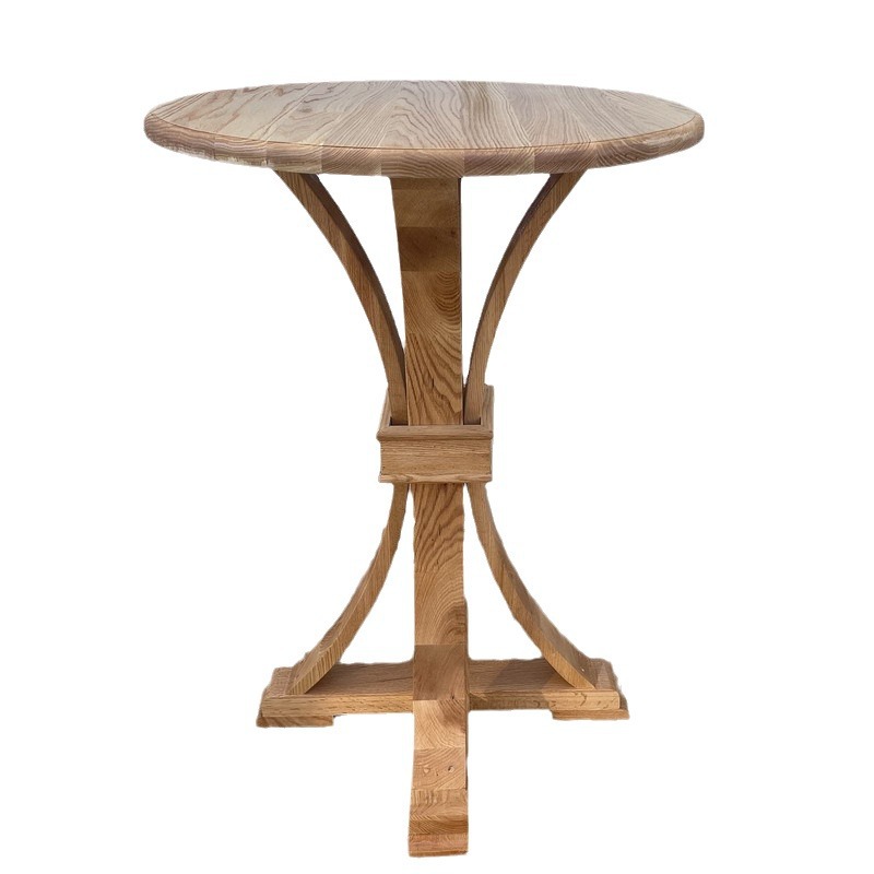 European Mediterranean Accessible Luxury Retro Solid Wood Bar Table American Country Wedding Wooden Tall Bar Table