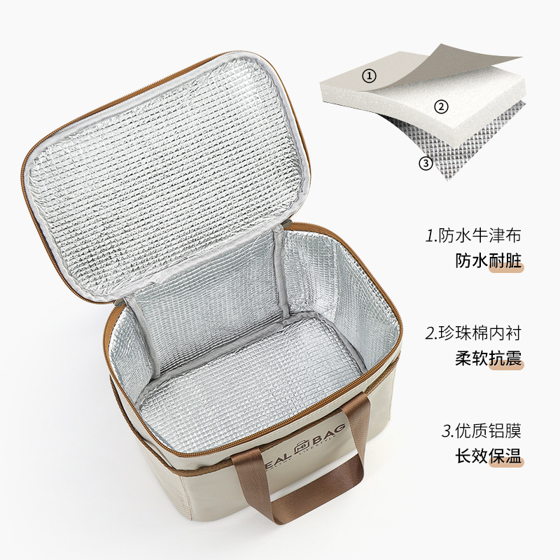 Lunch Box Bag for Office Students with Rice Wrap Aluminum Foil Insulation Waterproof Meal Bag Lunch Bag Thickened Meal Bag