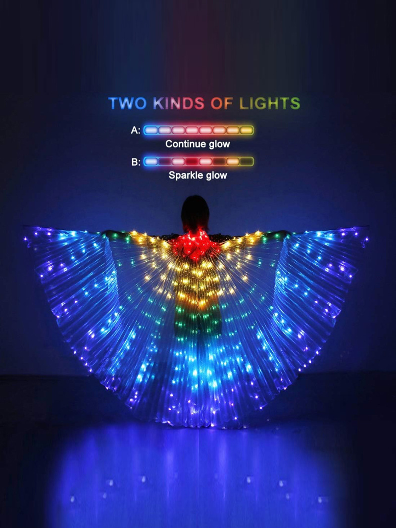 Belly dance LED wings glowing butterfly cloak Halloween Christmas Carnival table performance props stage party