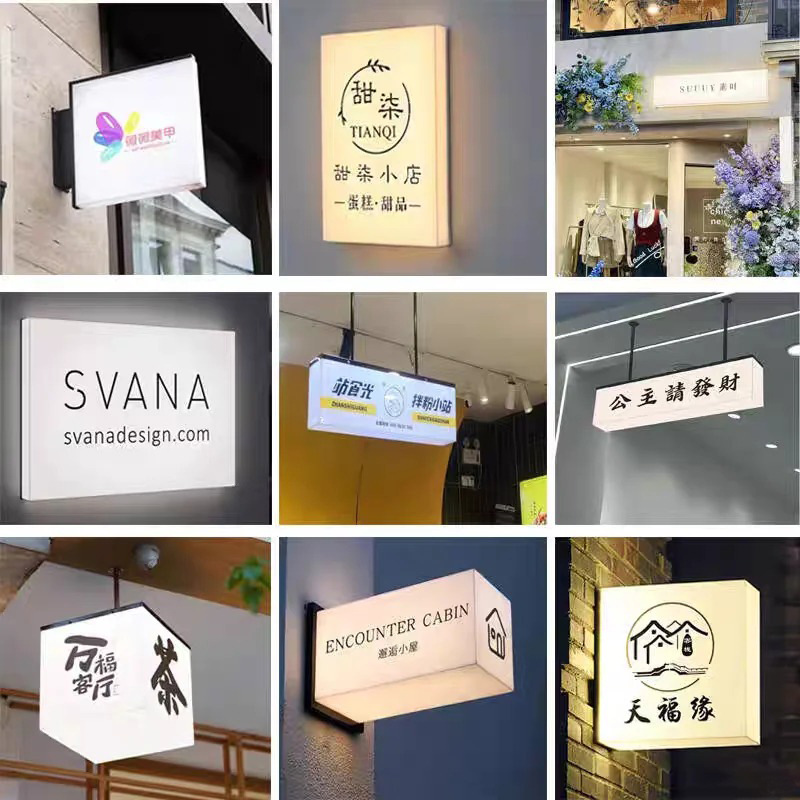 Custom-Made Outdoor Acrylic Light Boxes by Yaceng, Ceiling-Mounted Advertising Signs, Custom-Made Full-Body Luminous Light Boxes