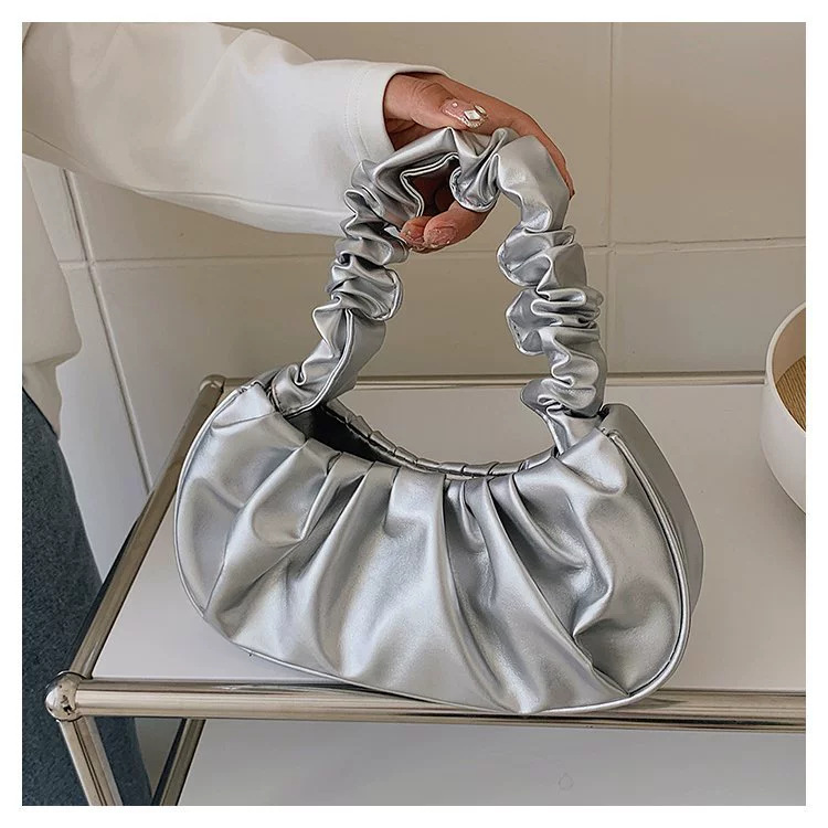 Bags for Women 2025 Spring and Summer New Korean Style One-Shoulder Dumpling Bag French Bag Fashionable Cloud Bag Pleated Satchel