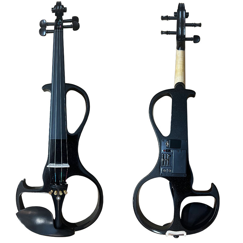 Black Electronic Violin Beginners Playing Electroacoustic Violin Instruments