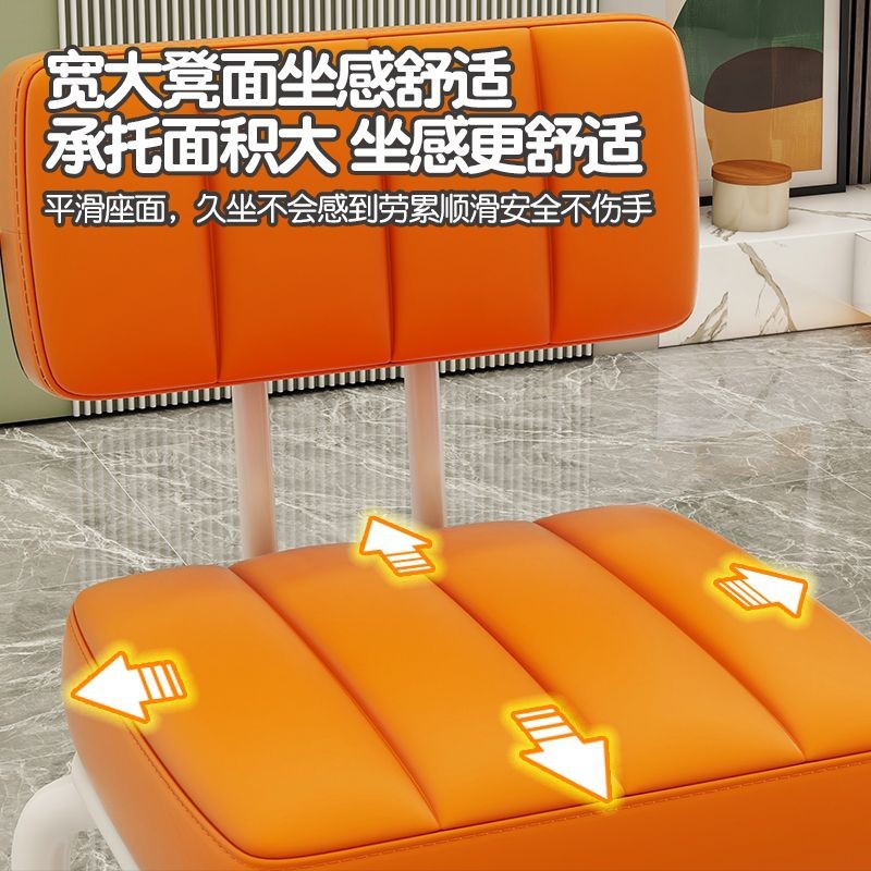 Swivel Caster Small Chair with Wheels, Low Stool, Trendy Lazy Chair with Backrest for Home Use, Baby-Friendly Swivel Caster Small Stool