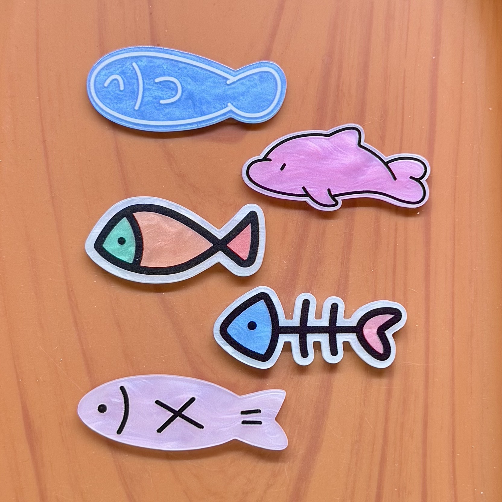 Acrylic New Cartoon Cute Super Cute Water Fish DIY Hairpin Brooch Badge Refrigerator Sticker Accessories Small Accessories