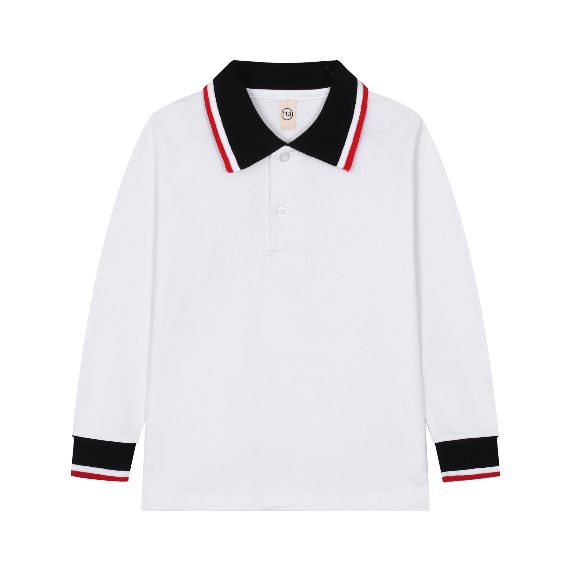 Boys' polo shirt long-sleeved T-shirt children's cotton school uniform girls' lapel garden clothes White bottoming shirt one-piece delivery