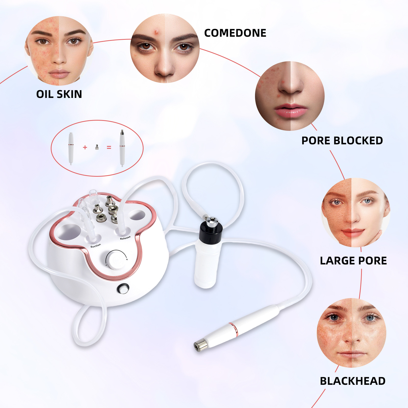 Cross-border new diamond micro-carving leather grinding machine leather head blackhead suction micro-crystal skin rejuvenation diamond leather acne moisturizing