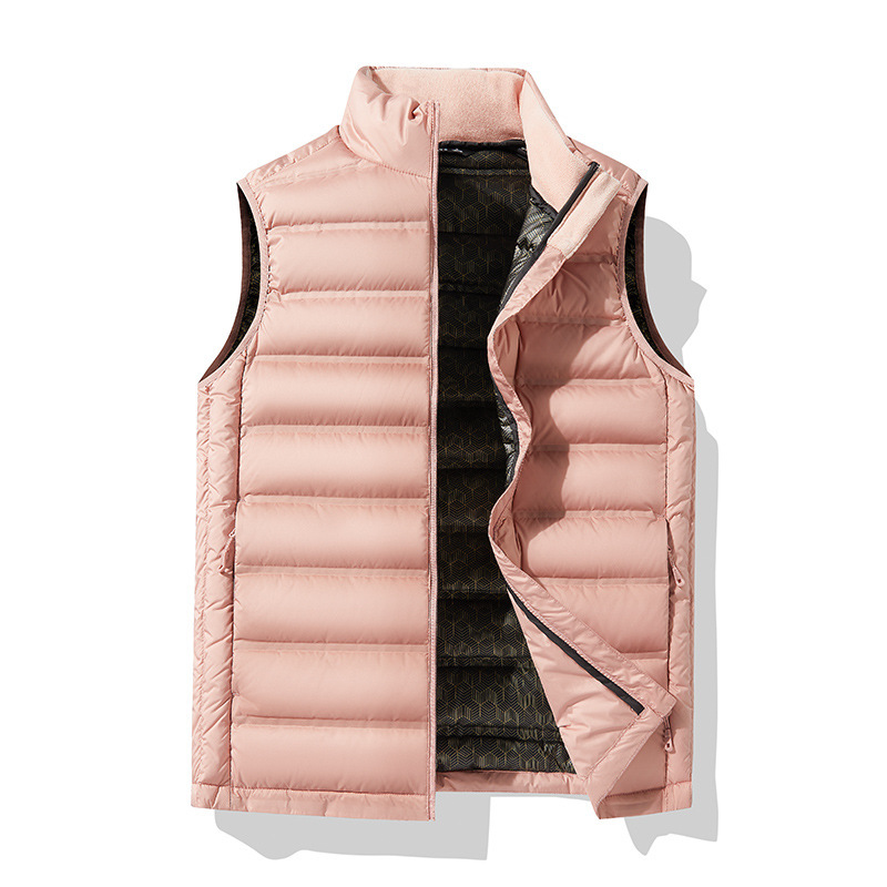 2024 Autumn and Winter New Men's and Women's Couple's Down Vest 90 Duck Down Graphene Middle-aged and Elderly Lightweight Warm Vest