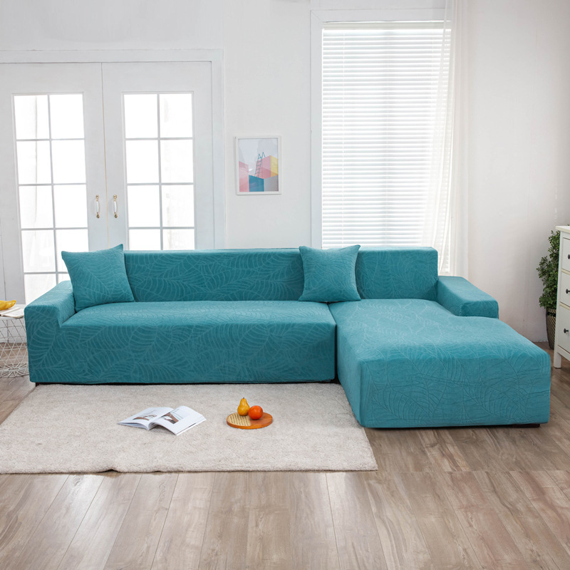 kuyan/kuyan all-inclusive elastic universal dustproof antifouling waterproof knitted jacquard Osaka leaf sofa cover