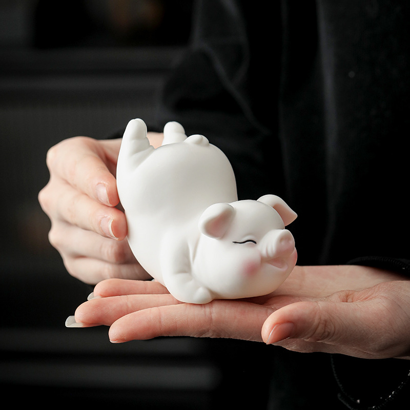 Ceramic Tea Pet Ornaments, Tea Toys, Cute Piggy Tea Table Accessories, Home Personalized Creative Tea Table Tea Table Decorations