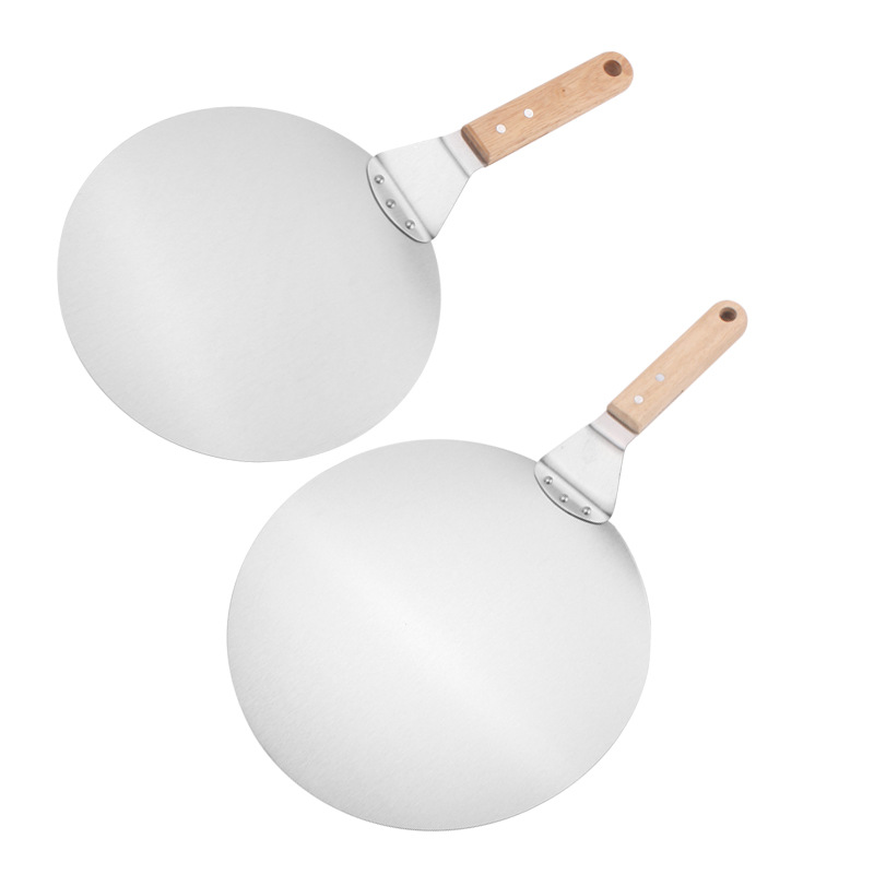 10 Inch Stainless Steel Pizza Safety Transfer Shovel Wooden Handle Inch Round Shovel 12 Cake Sa Safety Transfer Baking Tools