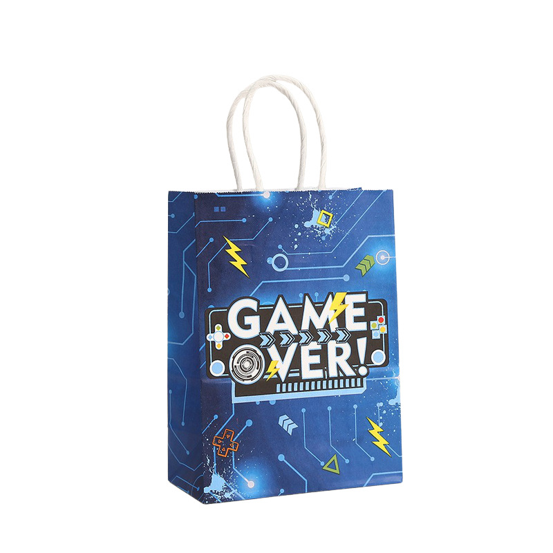 Cross-border gift packaging bag game toy tote bag creative surprise paper bag gift bag kraft paper tote bag batch