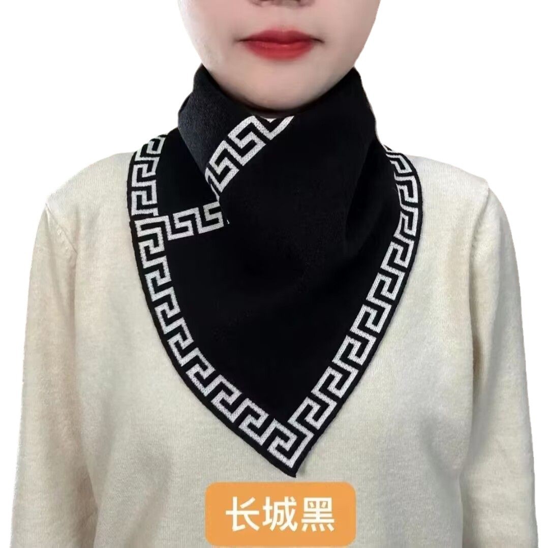 Factory explosions scarf cervical protection men's and women's cold scarf autumn and winter houndstooth neck set triangle towel factory direct sales