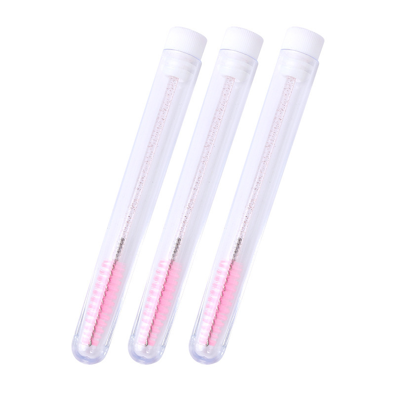 Cross-Border Tube Eyelash Brush with Diamond Eyelashes, Crystal Rod, Spiral Eyelash Comb, Eyebrow Brush, Portable Eyelash Curling Brush