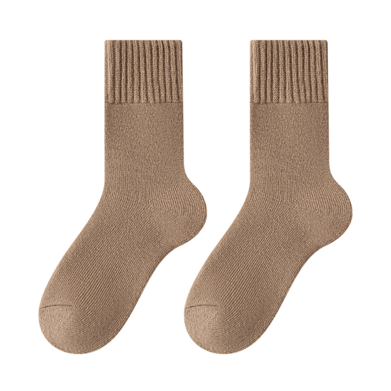 Warm Cashmere Socks for Women in Winter, Fleece-Lined and Thickened Wool Socks for Home Use, Maternity Socks, Winter Cold-Resistant and Thermal Insulation Sleep Socks