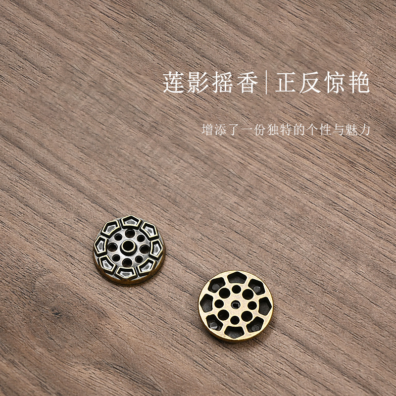 Lotus Nine-Hole Incense Insert Tray Incense Holder Small Water Drop Incense Holder Bracket Incense Burner Antique Mini Incense Holder Zen Line Incense Burner Sandalwood