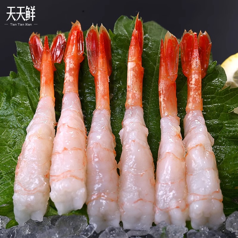 Arctic Sweet Shrimp 30 Fresh Shrimp Salmon Sashimi Cuisine Gourmet Head-removed Shelled Chilled Sushi Shrimp Aquatic Products