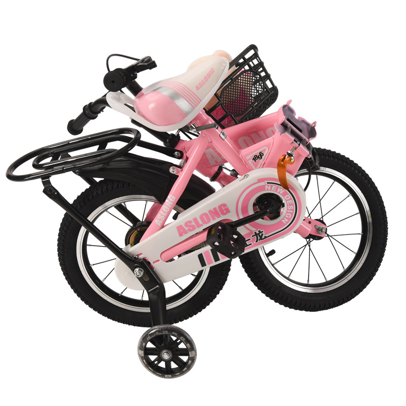 New children's bicycle boys and girls 2-3-4-6-8-10 years old with auxiliary wheels baby pedal folding bicycle