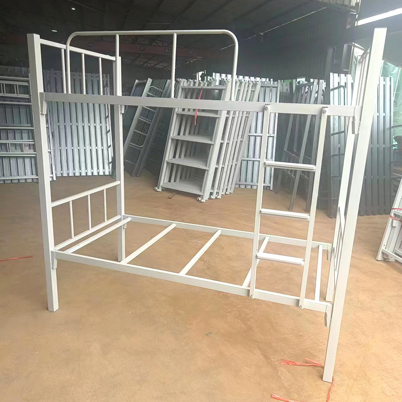 Student dormitory upper and lower bunk iron bed construction site iron bed thickened upper and lower bunk iron bed staff high and low iron bed manufacturer