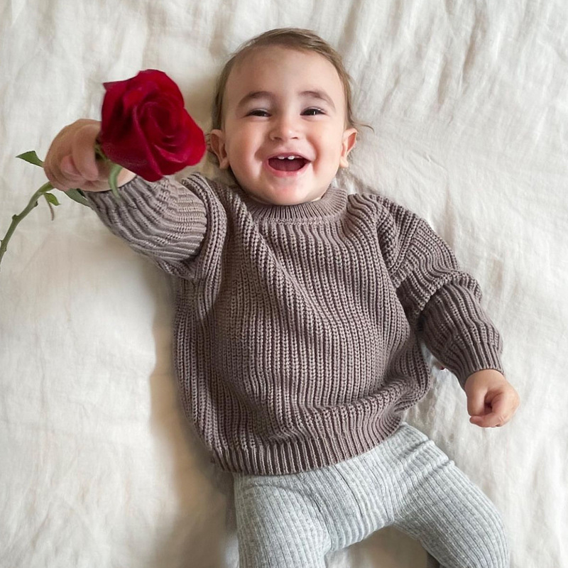 Baby Sweater Crewneck Boys' Turtleneck Girls' Spring Autumn and Winter Baby Bottoming Knitwear Children's Sweater Bottoming Shirt