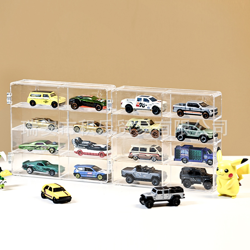 Hot Wheels Storage Box Punch-Free Sticky Wall Car Model 1:64 Children's Toys More Beautiful Transparent Display Stand