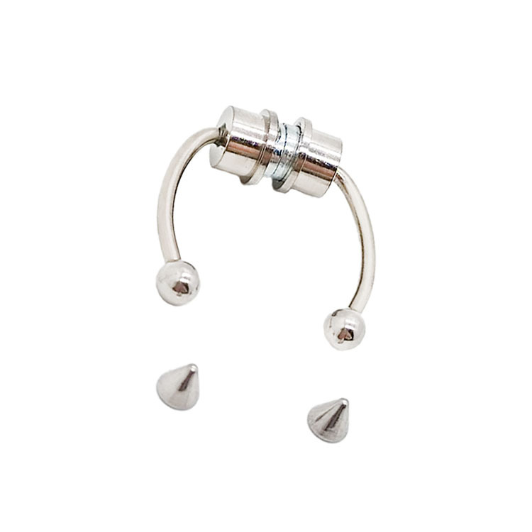 New Stainless Steel Magnet Nose Ring Horseshoe Ring Nose Clip Non-porous Nose Hoop Magnetic Nose Nail Nose Jewelry Wholesale