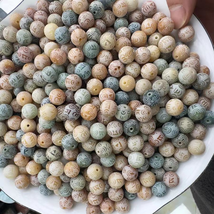 Round Bead Bodhi Scattered Bead Natural Bodhi Root Genuine Bracelet Bracelet diy Round Finger Soft Buddha Bead Wen Play Bulk Bodhi