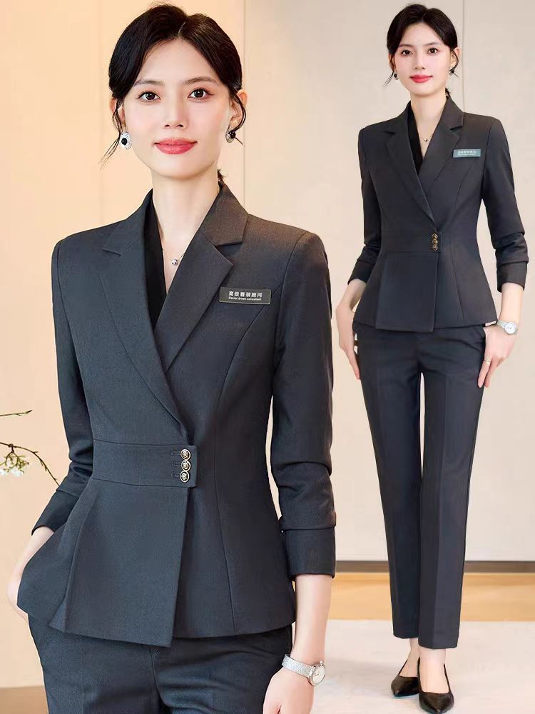 High-end Professional Suit suit Temperament Goddess Fan Jewelry Store Sales Department Hotel Front Desk Work Clothes Workplace Dress