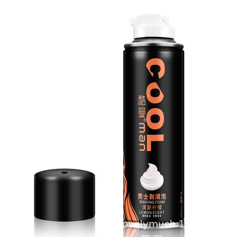 Kuman hot selling 120ml fresh lemon mint men's shaving foam portable beard cream wholesale