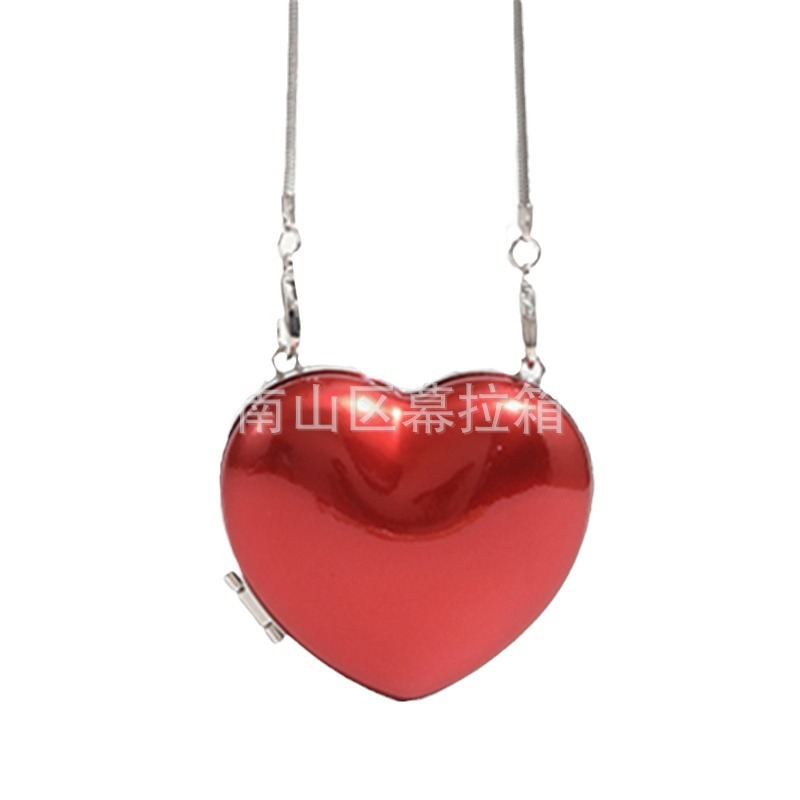 Love Lipstick Bag 2024 Spring and Summer New Heart-Shaped Cute Princess Style Girls Shoulder Crossbody Bag Chain Women's Small Bag