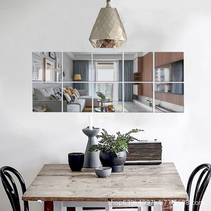 HD Mirror Stickers Self-adhesive Mirror Wall Stickers Acrylic Stickers Bathroom Home Soft Mirror Dressing Mirror Wall Stickers Wholesale