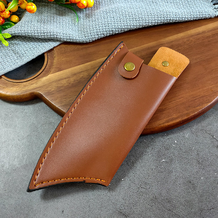 Bone knife set small kitchen knife portable knife protective cover sheath leather knife sheath two-layer cowhide PU leather knife sheath knife cover